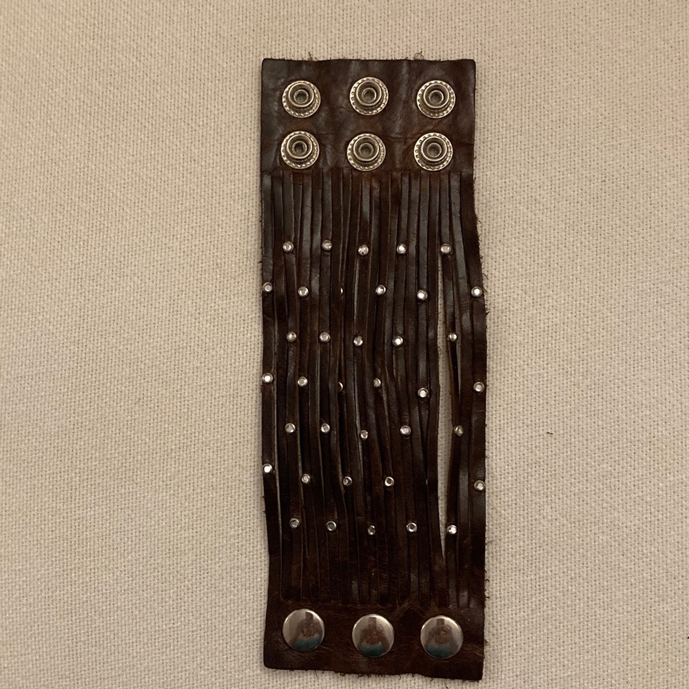 Brown Leather Snap Bracelet